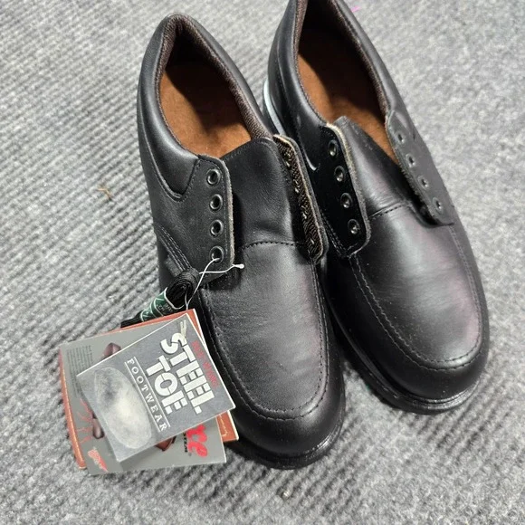 Red Wing Steel Toe Oxford Work Shoes Mens Size 7 D‎ Black SuperSole Made USA NEW